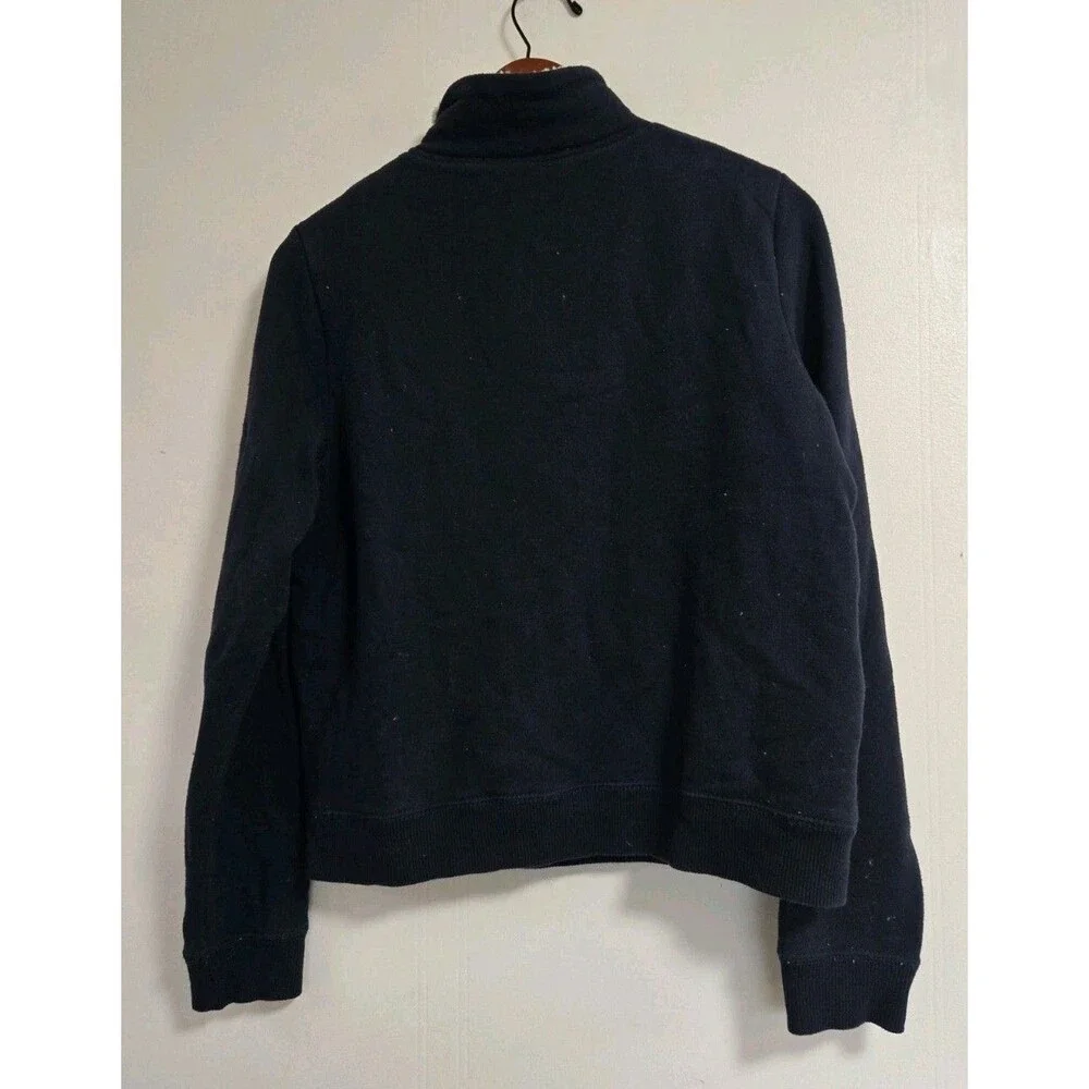 Hollister 1/4 Zip Jacket Mens L Blue Sherpa Lined Heavyweight Sweater Shacket‎